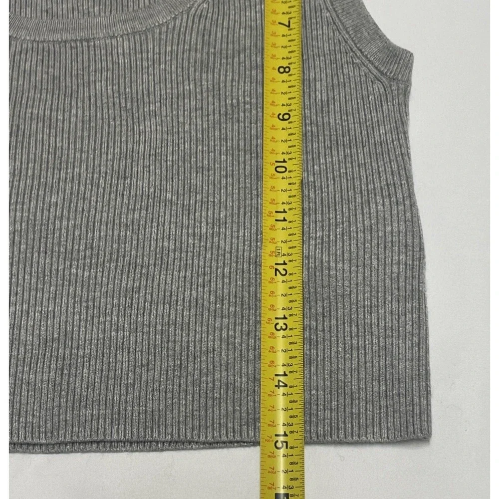 NWT Michael Kors Stretch Cropped Knit Tank Pearl Heather Women's Size S‎ MSRP$68